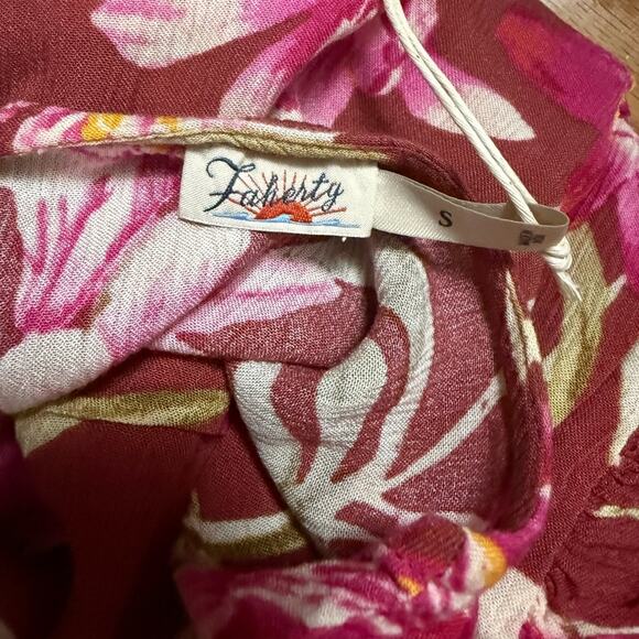 NWT Faherty Floral Red Floral Maxi Dress - Picture 5 of 7